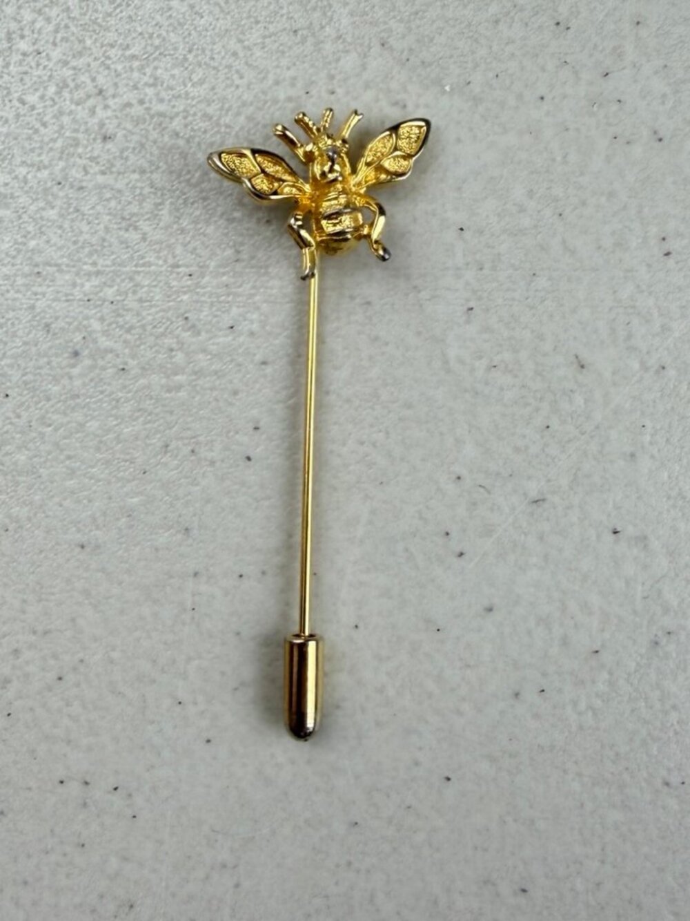 Vintage Bumble Bee Stick Pin 1990s Gold Tone Lapel Tie Scarf Multi-Use Queen Bee
